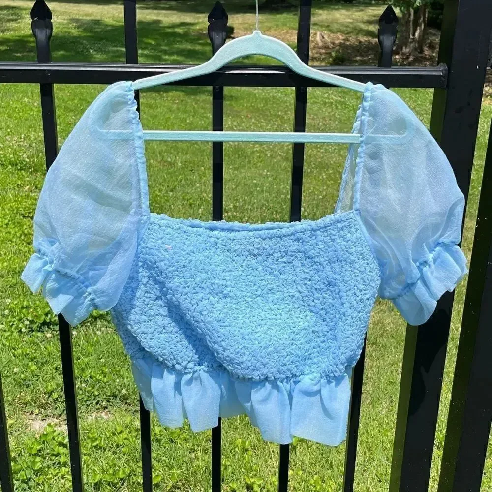 STAUD French Blue Cannon Top NWT